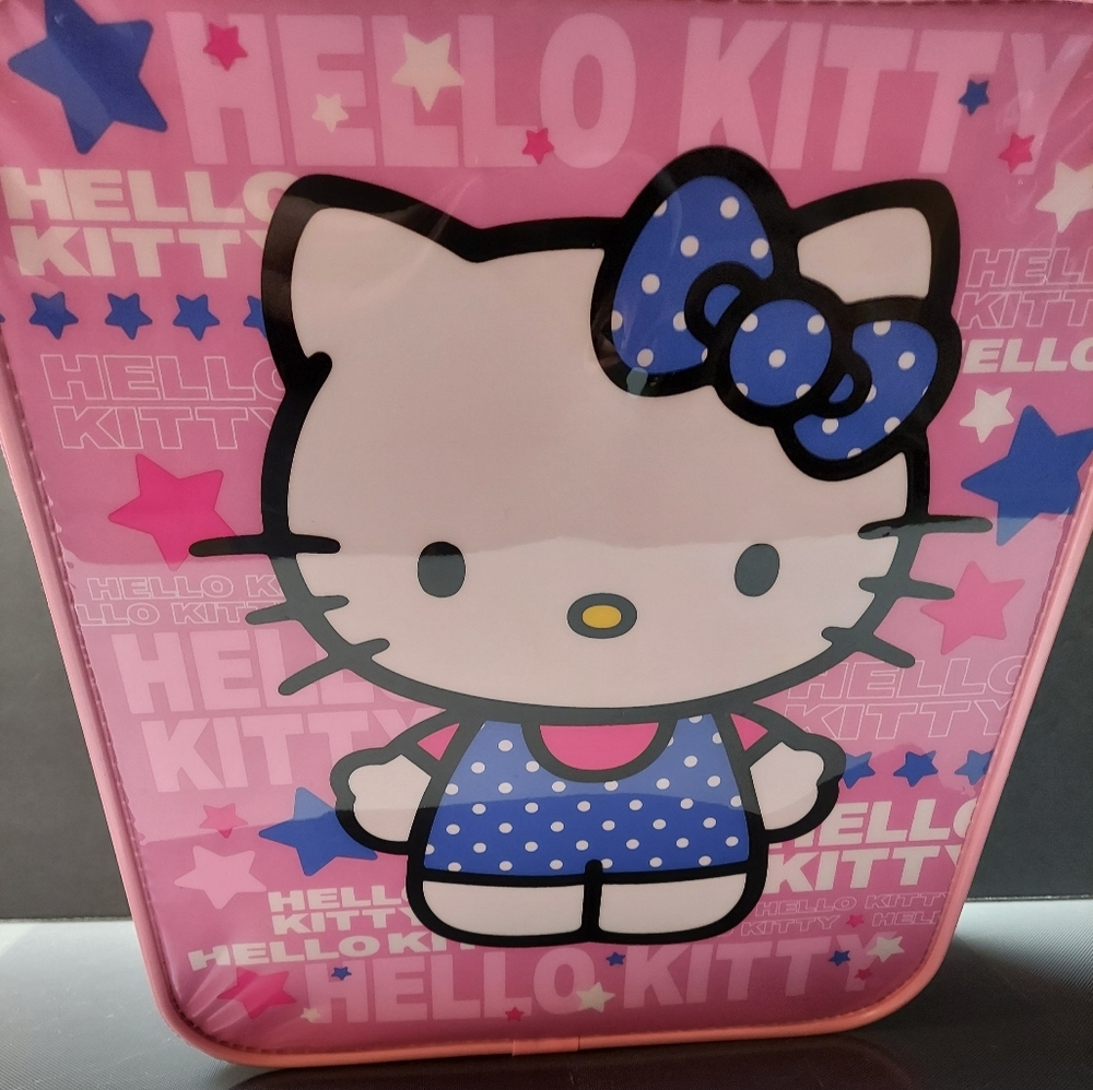 Hello Kitty pink girl's carryon roller suitcase 13in x11in x5in